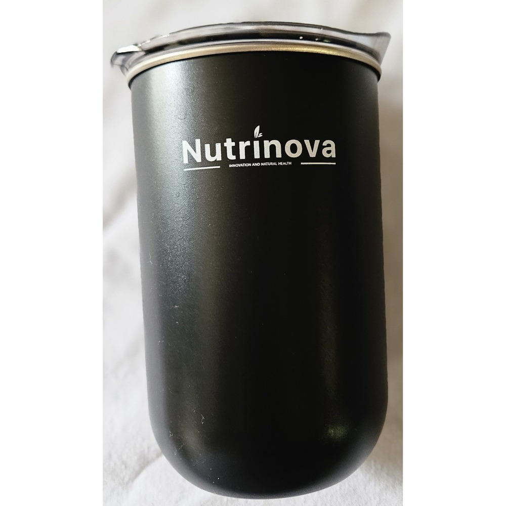 Nutrinova Black Stainless Steel Insulated Tumbler Travel Mug With Lid